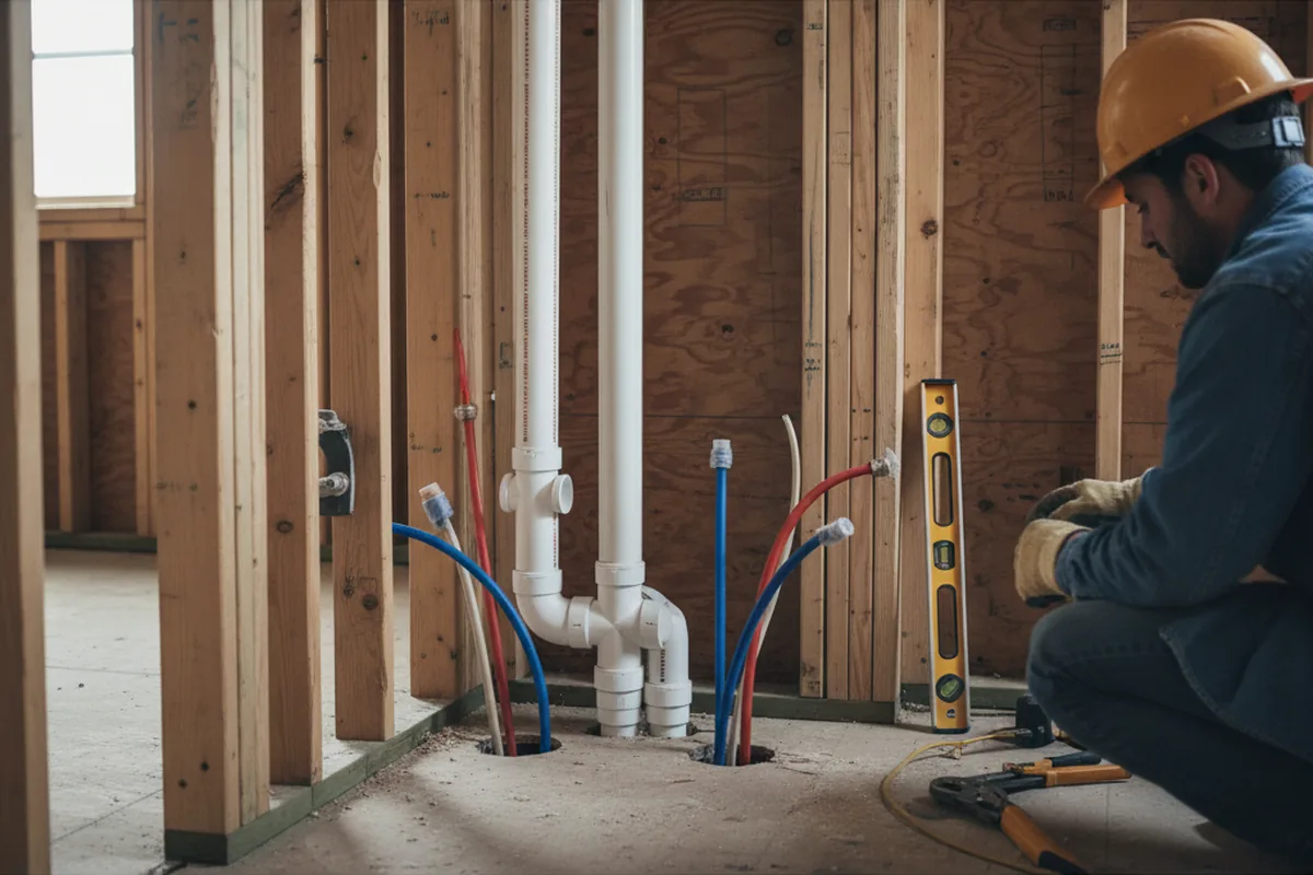 Drain and supply rough-in during Toilet Repair and Installation in Dunreith